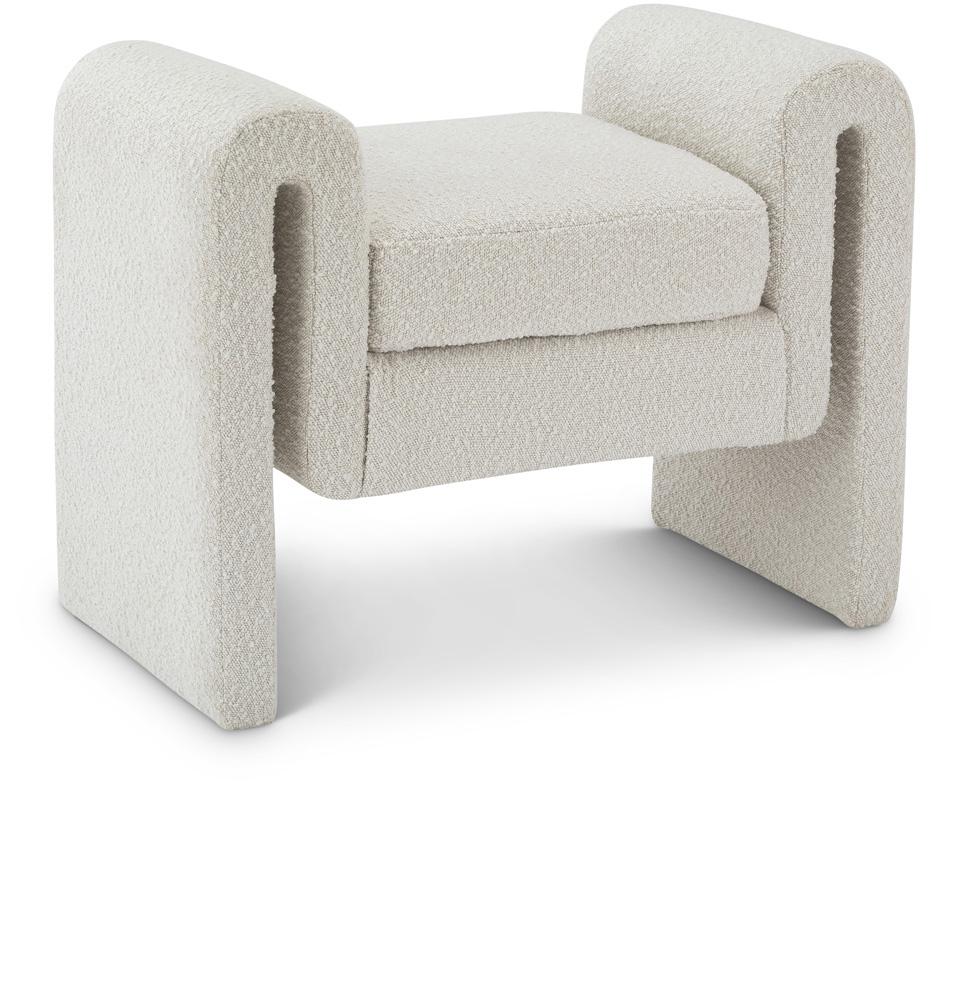 Meridian Furniture - Stylus Cream Boucle Fabric Bench - 148Cream veiw 1
