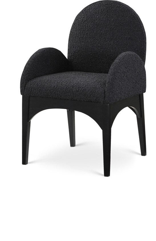 Meridian Furniture - Waldorf Black Boucle Fabric Dining Chair - 381Black-AC veiw 1