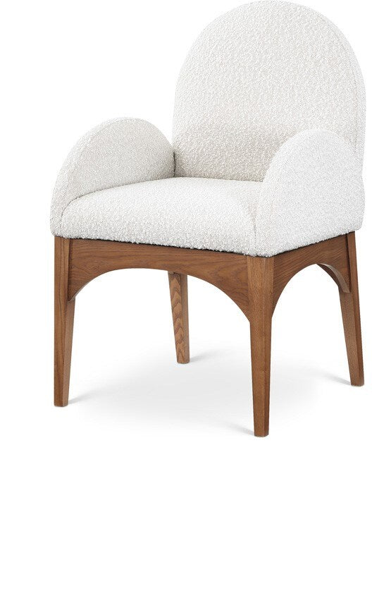 Meridian Furniture - Waldorf Cream Boucle Fabric Dining Chair - 382Cream-AC veiw 1