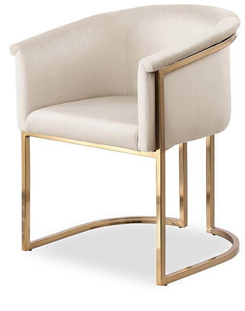 Meridian Furniture - Tierra Cream Velvet Dining Chair - 758Cream-C veiw 1