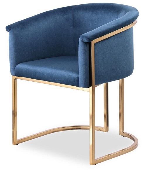 Meridian Furniture - Tierra Navy Velvet Dining Chair - 758Navy-C veiw 1