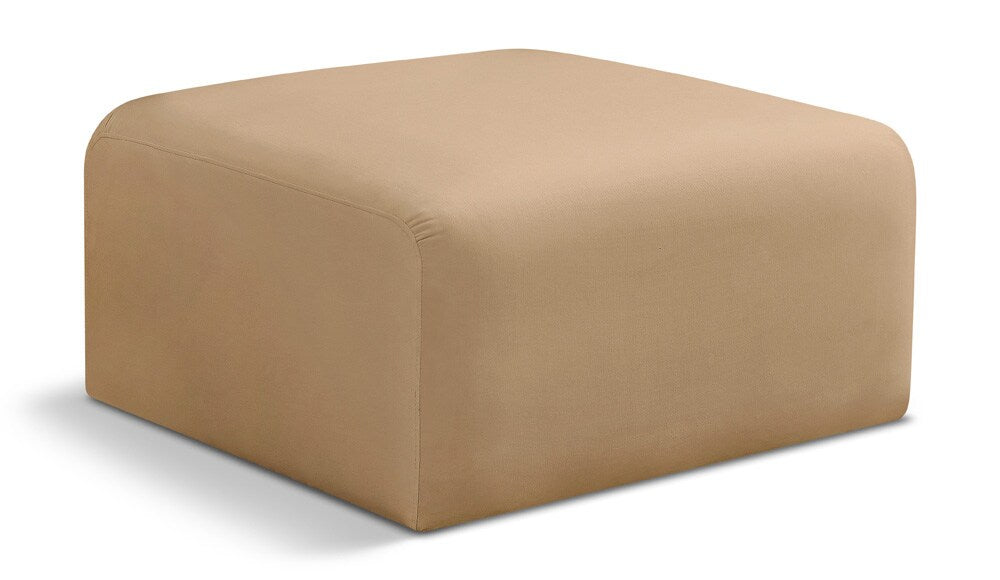 Meridian Furniture - Arc Camel Velvet Ottoman - 103Camel-Ott veiw 1