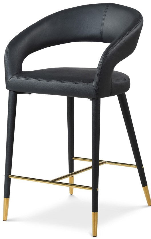Meridian Furniture - Destiny Black Vegan Leather Stool - 541Black-C veiw 1