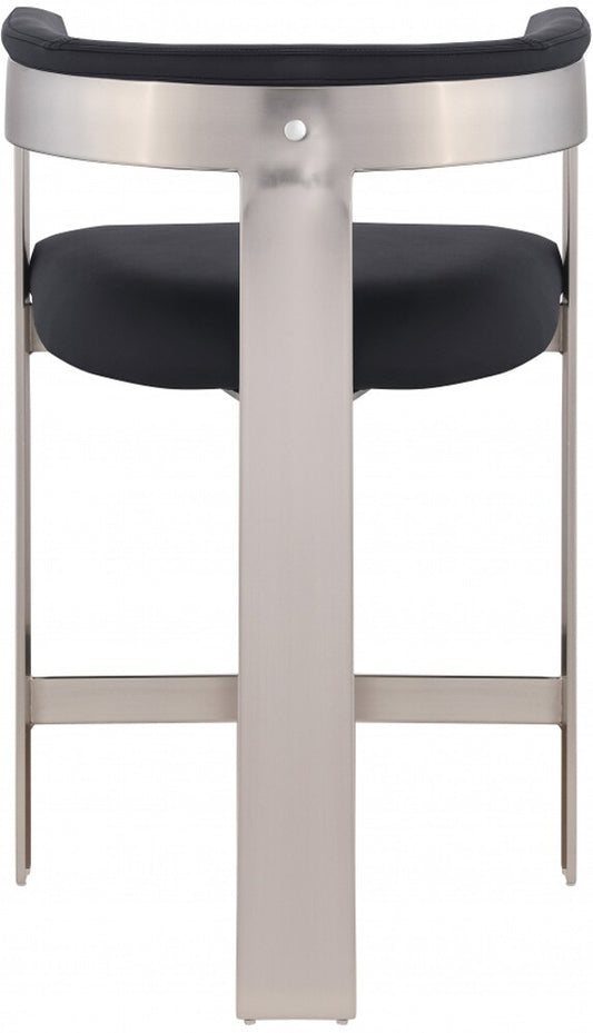 Meridian Furniture - Romeo Black Vegan Leather Counter Stool (Set of 2) - 738Black-C veiw 2
