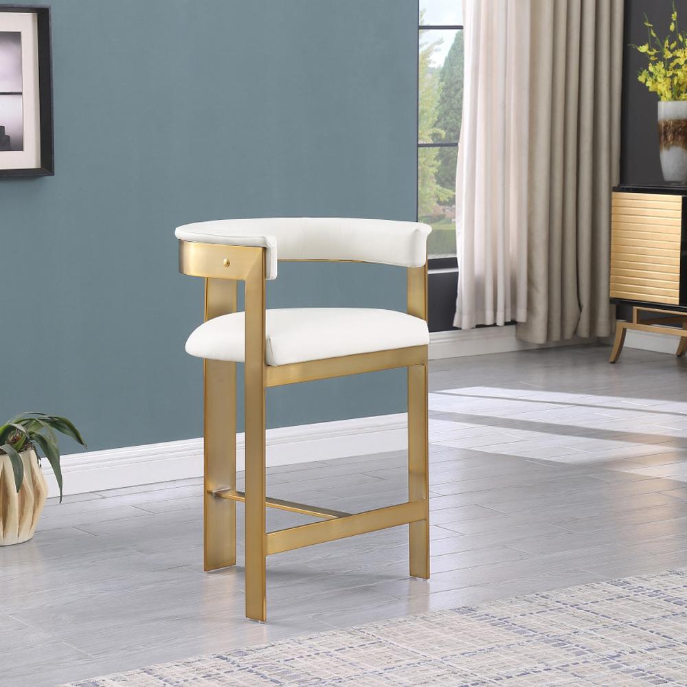 Meridian Furniture - Romeo Cream Vegan Leather Counter Stool (Set of 2) - 875Cream-C veiw 7