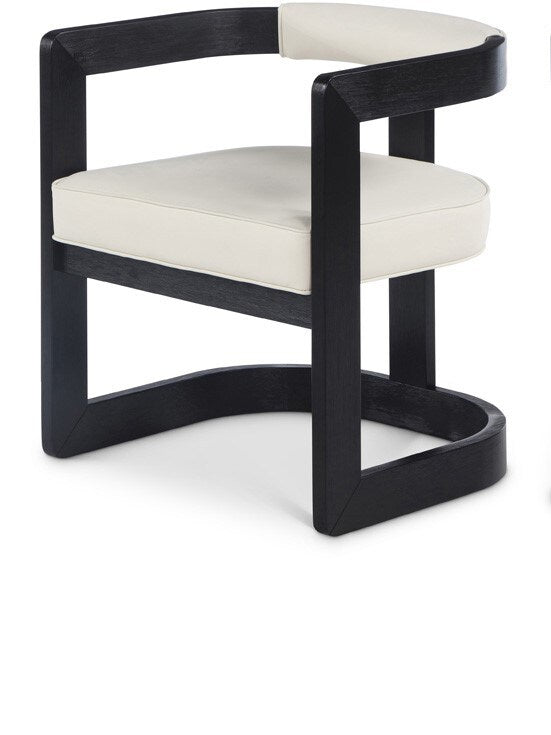 Meridian Furniture - Manchester Cream Vegan Leather Dining Chair - 591Cream-C veiw 1
