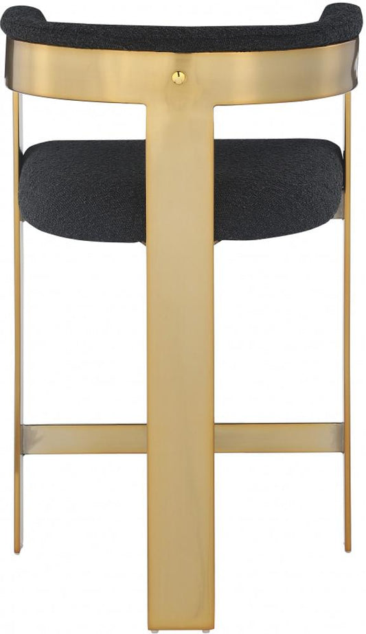 Meridian Furniture - Romeo Black Boucle Fabric Counter Stool (Set of 2) - 876Black-C veiw 2