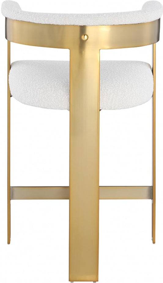 Meridian Furniture - Romeo Cream Boucle Fabric Counter Stool (Set of 2) - 876Cream-C veiw 2