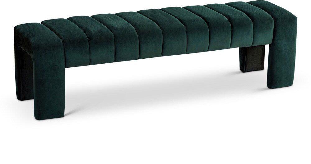 Meridian Furniture - Andaz Green Bench - 443Green veiw 1