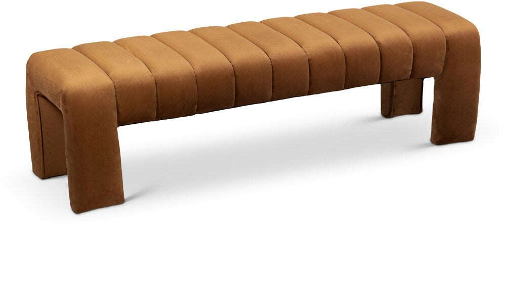 Meridian Furniture - Andaz Saddle Bench - 443Saddle veiw 1