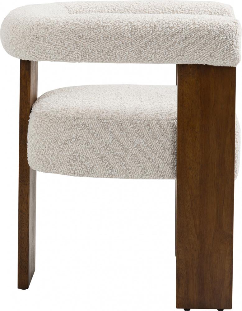 Meridian Furniture - Barrel Cream Boucle Fabric Dining Chair - 562Cream-C veiw 5