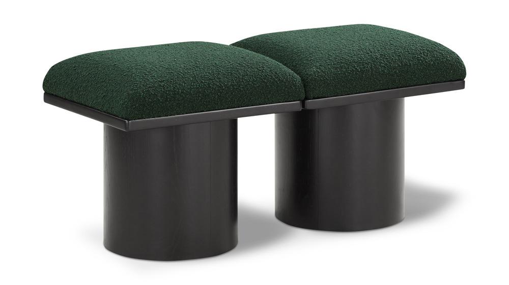 Meridian Furniture - Pavilion Green Boucle Fabric Bench - 2Pc - 466Green-2A veiw 1