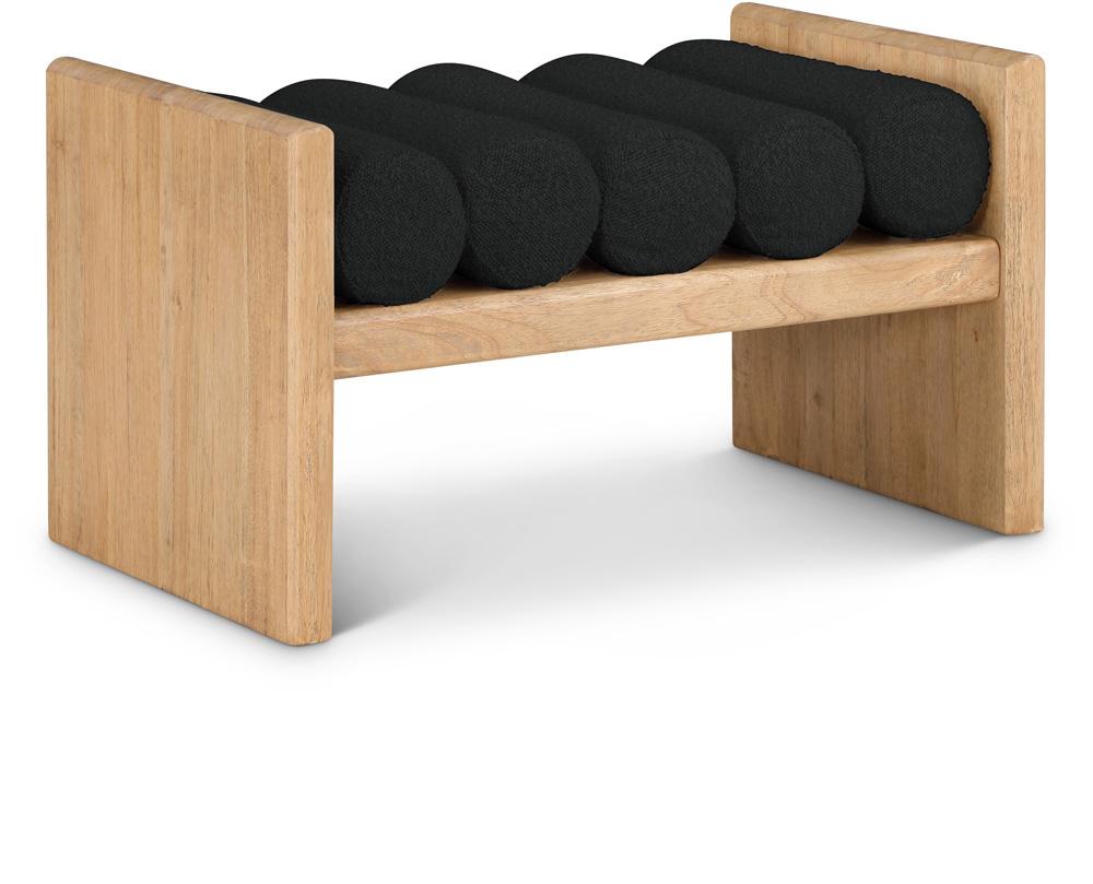 Meridian Furniture - Waverly Black Boucle Fabric Bench - 177Black veiw 1
