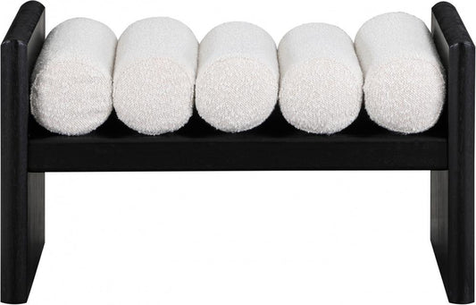Meridian Furniture - Waverly Cream Boucle Fabric Bench - 176Cream veiw 2