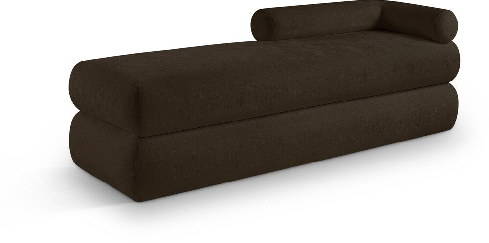 Meridian Furniture - Kennedy Brown Chenille Fabric Bench - 197Brown veiw 1