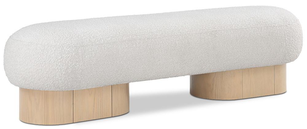 Meridian Furniture - Robertson Cream Boucle Fabric Bench - 22001Cream veiw 1