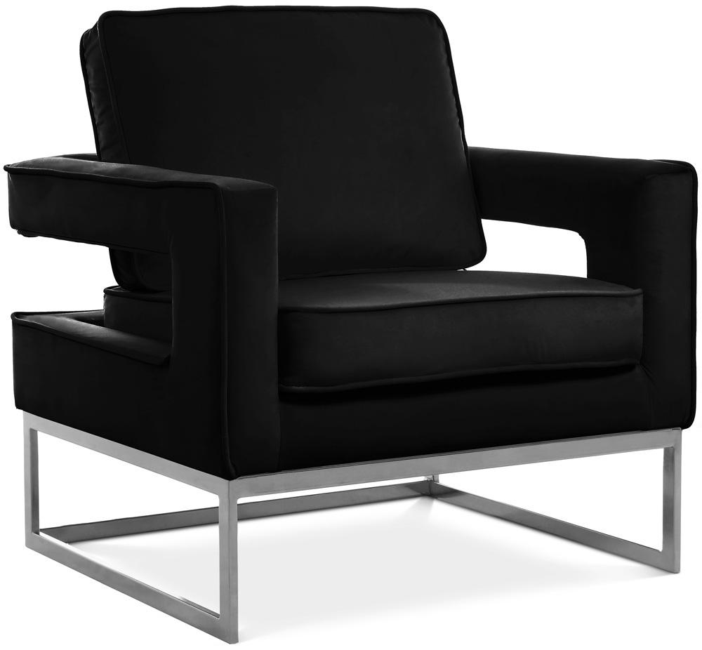 Meridian Furniture - Noah Black Velvet Accent Chair - 510Black veiw 1
