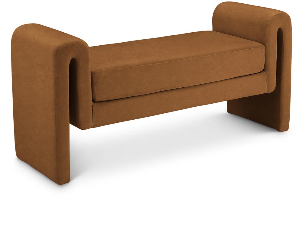 Meridian Furniture - Sloan Saddle Velvet Bench - 181Saddle veiw 1