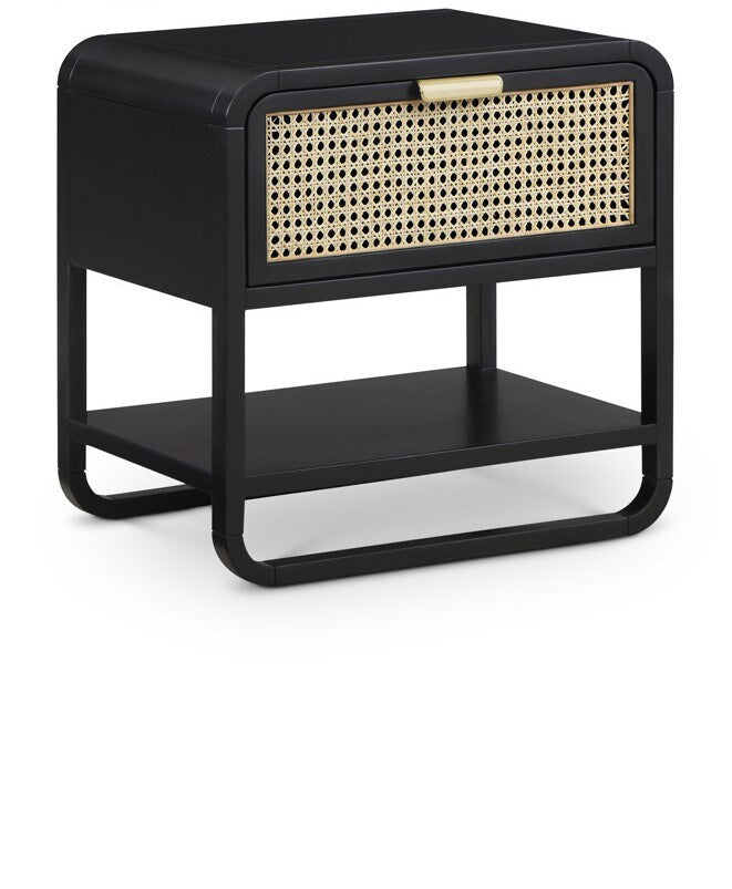 Meridian Furniture - Sage Black Wood Veneer Night Stand - 873Black-NS veiw 1