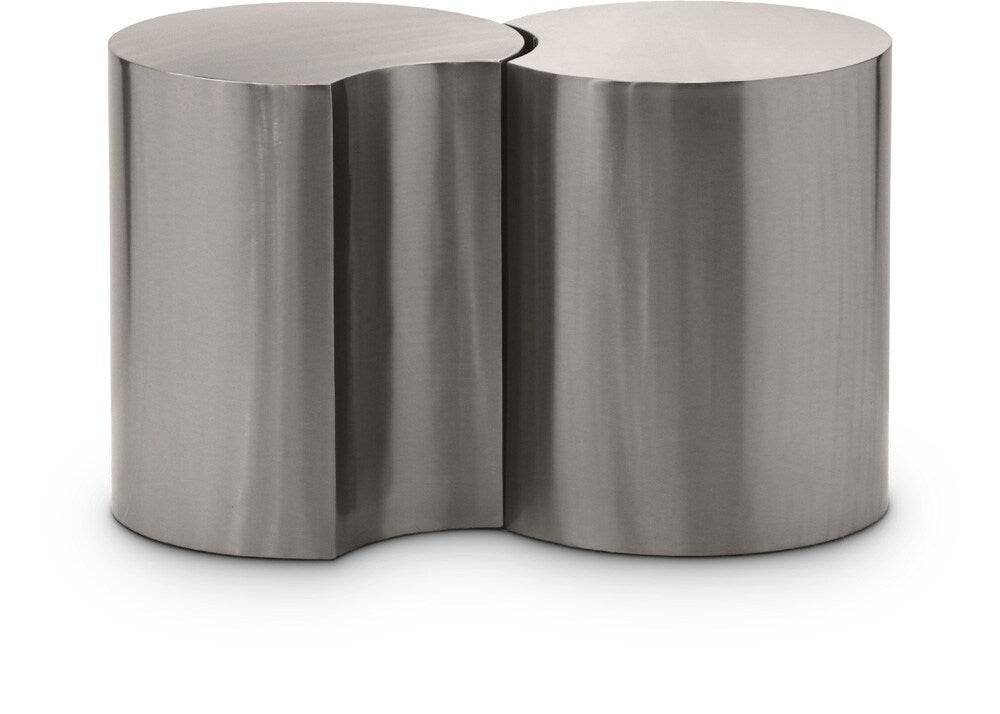 Meridian Furniture - Dimple Silver End Table - 2Pc - 99081Silver-2A veiw 1