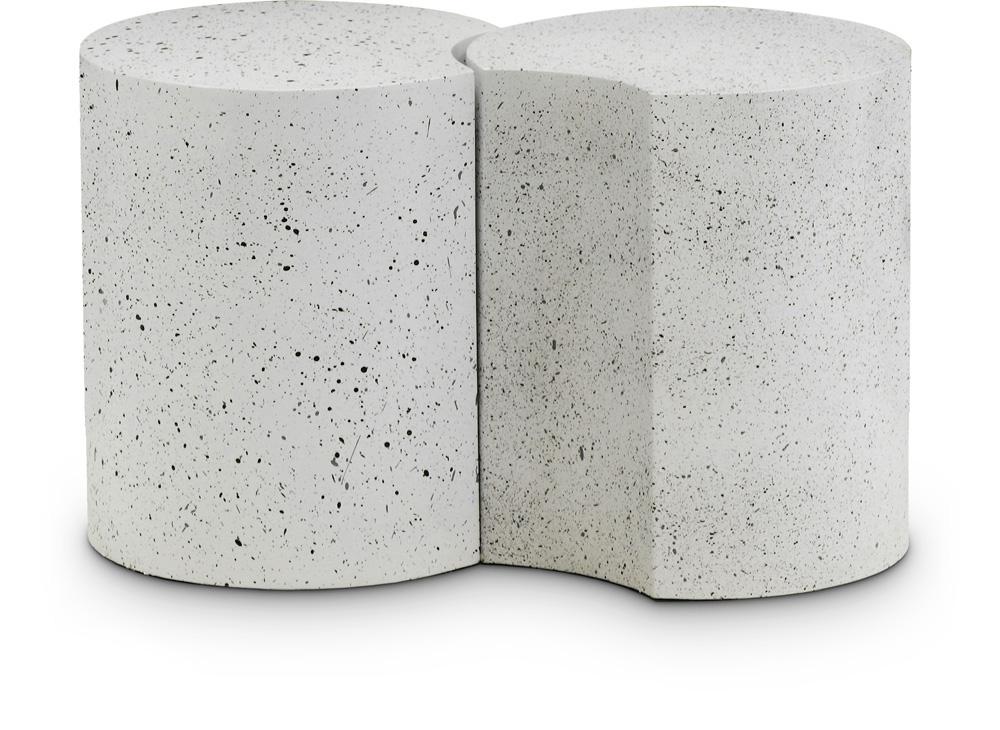 Meridian Furniture - Dimple White End Table - 2Pc - 99084White-2A veiw 1