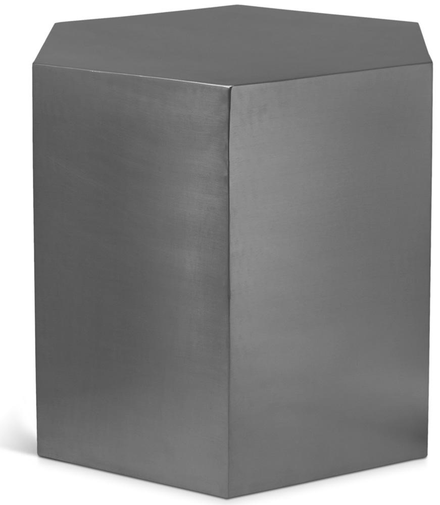 Meridian Furniture - Hexagon Brushed Chrome End Table - 293-ET veiw 1