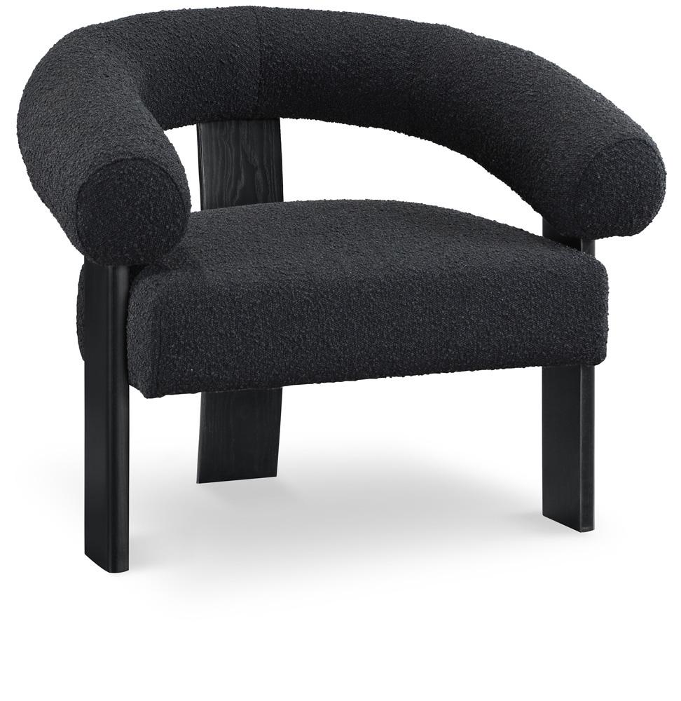 Meridian Furniture - Winston Black Boucle Fabric Accent Chair - 497Black veiw 1