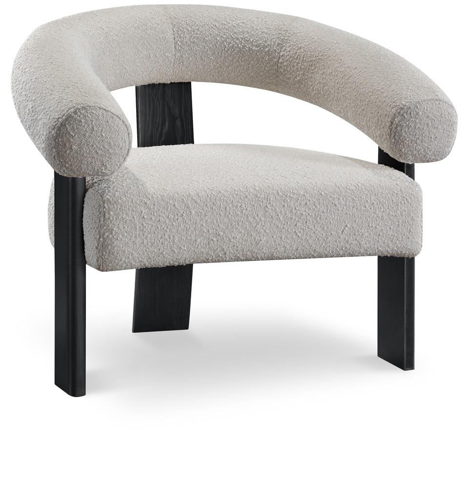 Meridian Furniture - Winston Cream Boucle Fabric Accent Chair - 497Cream veiw 1
