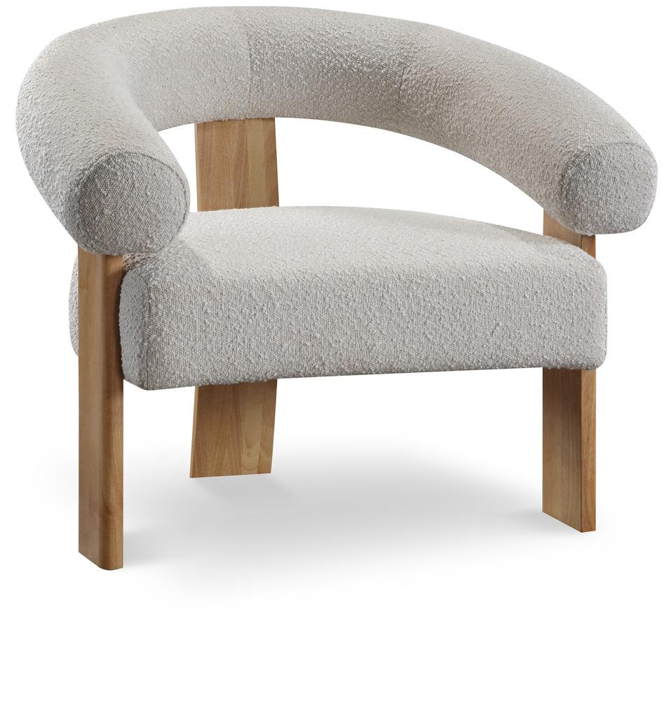 Meridian Furniture - Winston Cream Boucle Fabric Accent Chair - 496Cream veiw 1