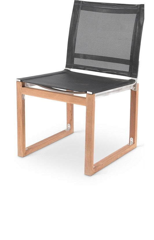 Meridian Furniture - Tulum Black Water Resistant Fabric Outdoor Patio Dining Side Chair - 353Black-SC veiw 1