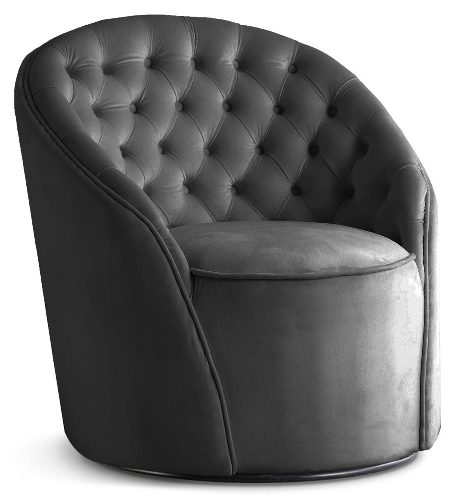 Meridian Furniture - Alessio Grey Velvet Accent Chair - 501Grey veiw 1