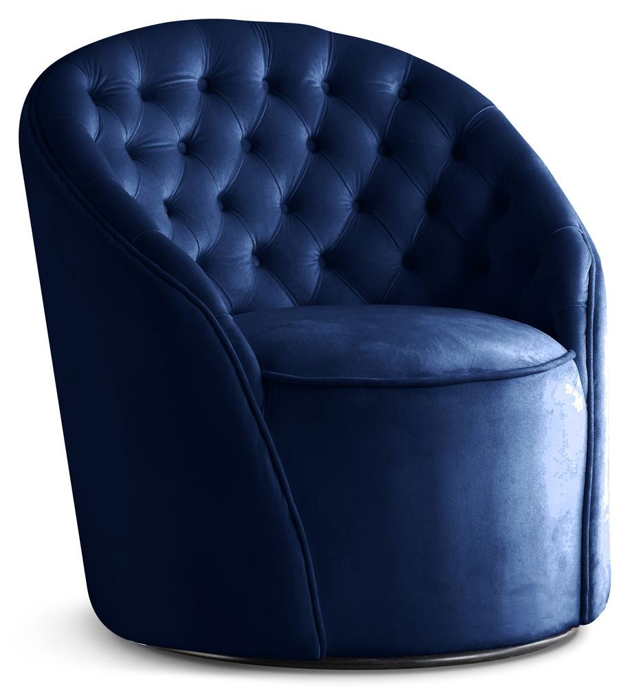 Meridian Furniture - Alessio Navy Velvet Accent Chair - 501Navy veiw 1