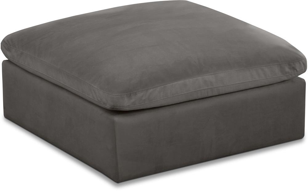 Meridian Furniture - Cozy Grey Velvet Ottoman - 634Grey-Ott veiw 1