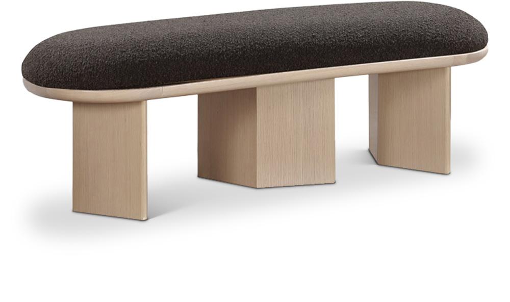Meridian Furniture - Wilshire Brown Boucle Fabric Bench - 22004Brown veiw 1