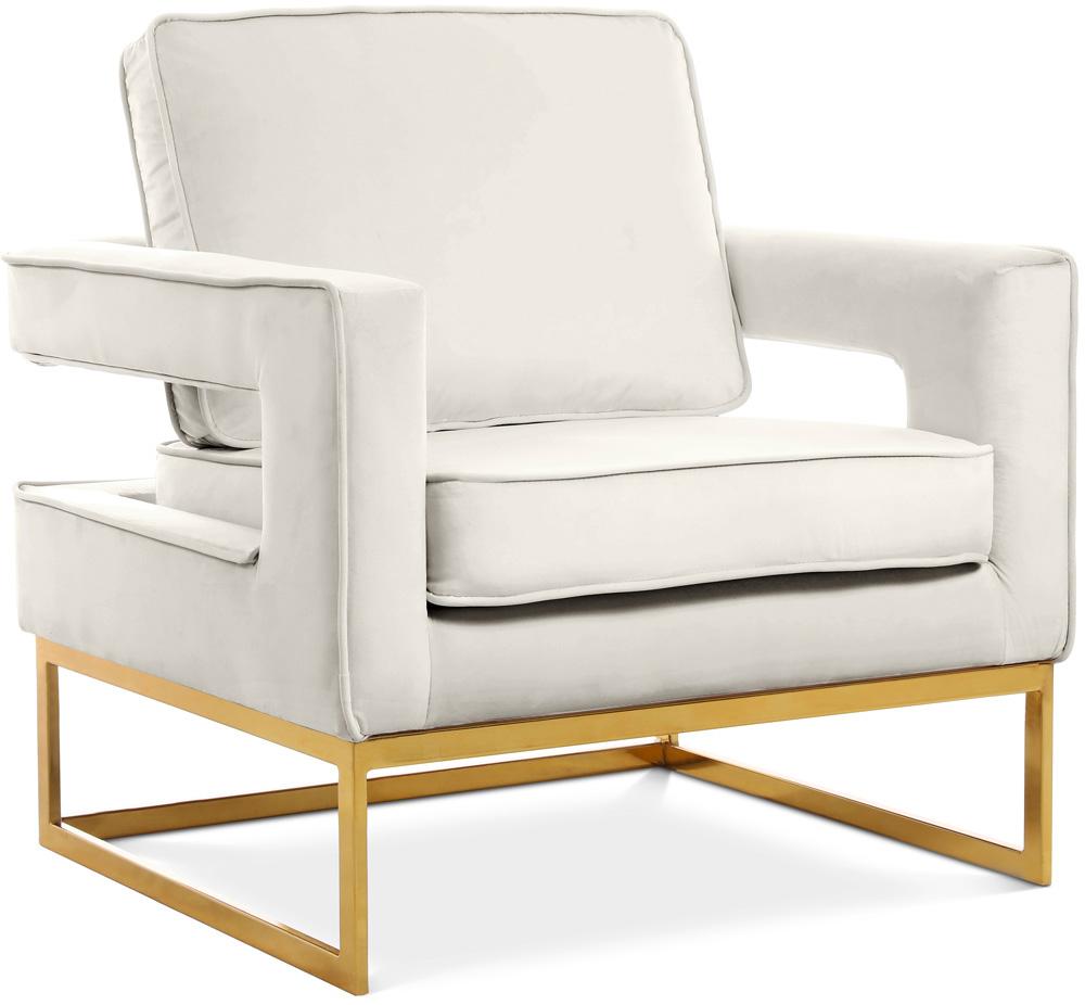 Meridian Furniture - Noah Cream Velvet Accent Chair - 511Cream veiw 1