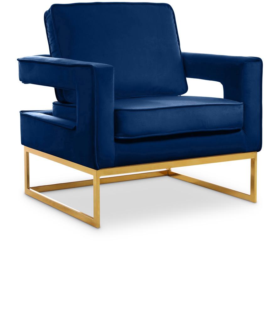 Meridian Furniture - Noah Navy Velvet Accent Chair - 511Navy veiw 1