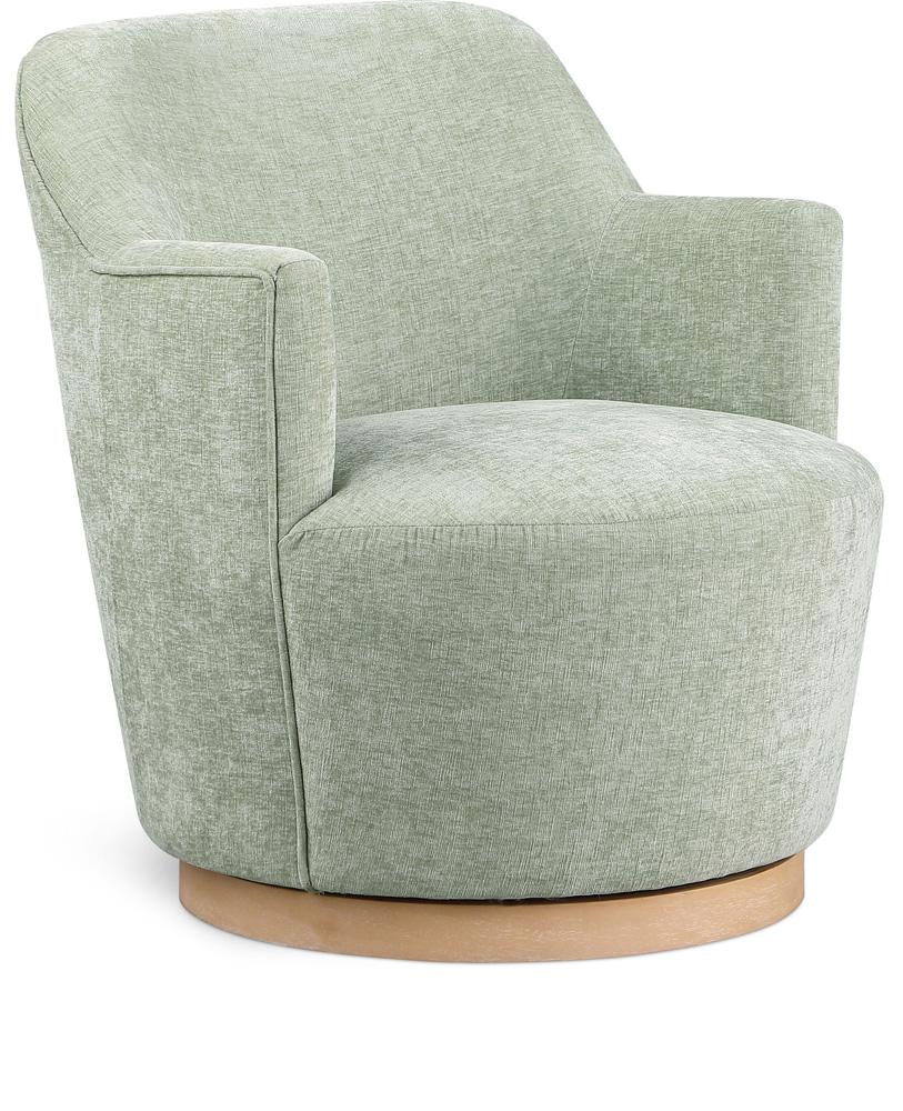 Meridian Furniture - Clarita Mint Chenille Fabric Swivel Accent Chair - 449Mint veiw 1