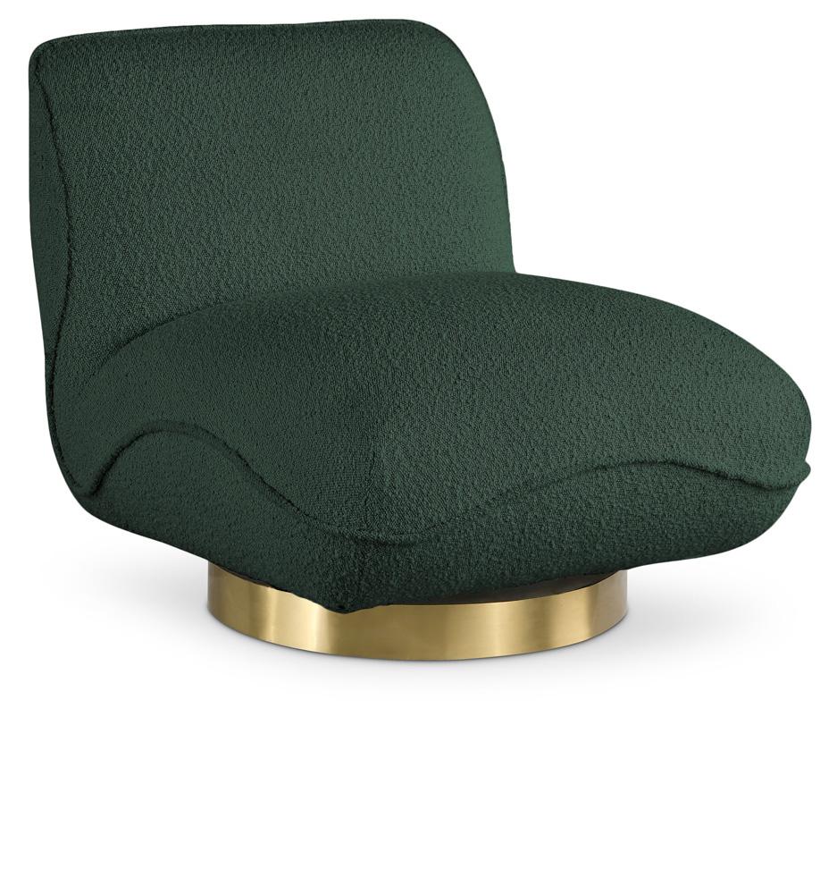 Meridian Furniture - Geneva Green Boucle Fabric Swivel Accent Chair - 492Green veiw 1