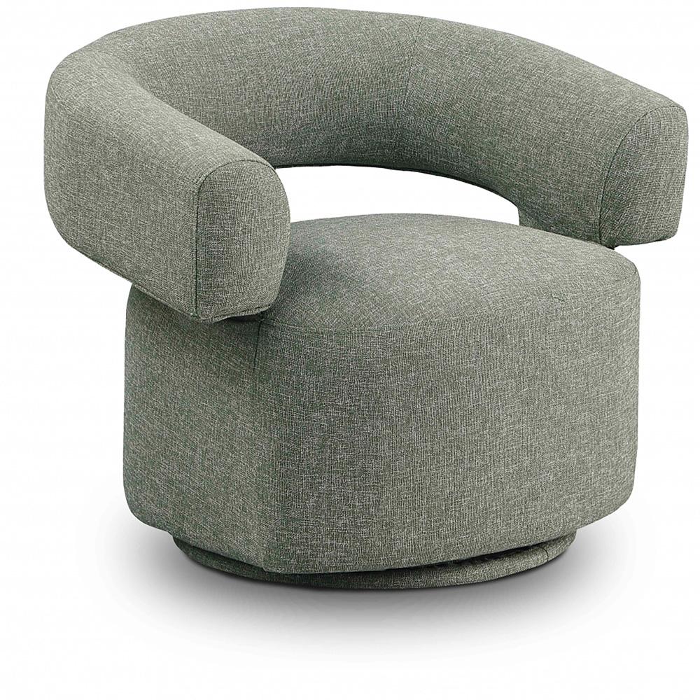 Meridian Furniture - Niya Green Linen Textured Fabric Swivel Accent Chair - 598Green veiw 1