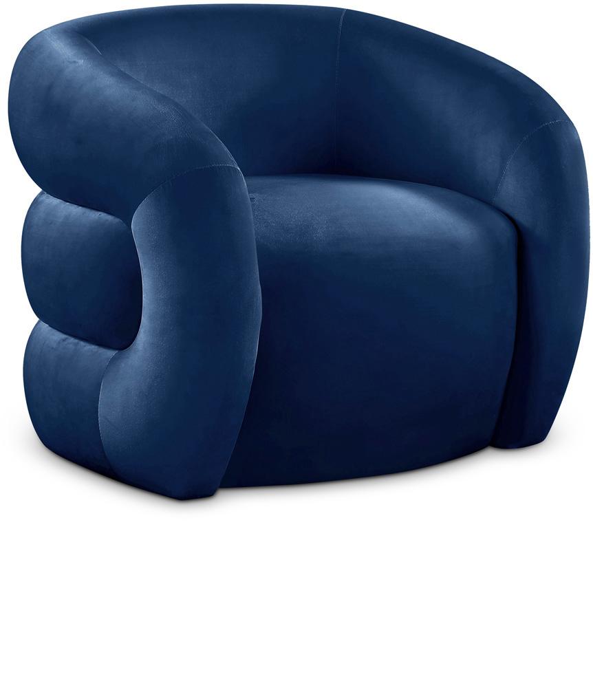 Meridian Furniture - Roxbury Navy Velvet Accent Chair - 525Navy veiw 1