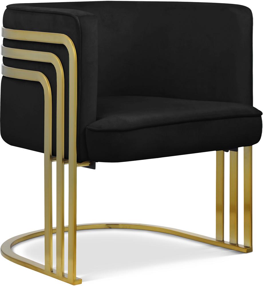 Meridian Furniture - Rays Black Velvet Accent Chair - 533Black veiw 1