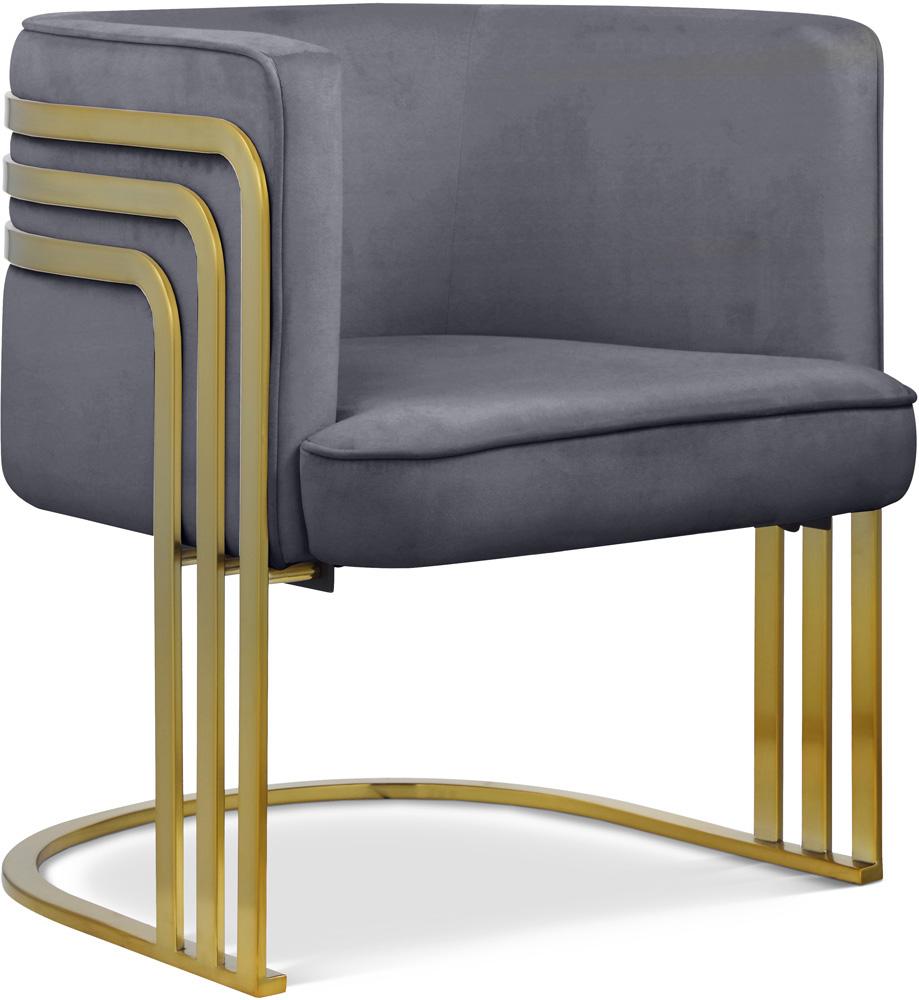 Meridian Furniture - Rays Grey Velvet Accent Chair - 533Grey veiw 1