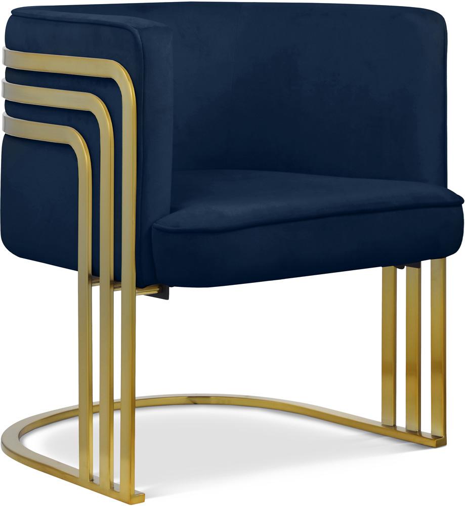 Meridian Furniture - Rays Navy Velvet Accent Chair - 533Navy veiw 1