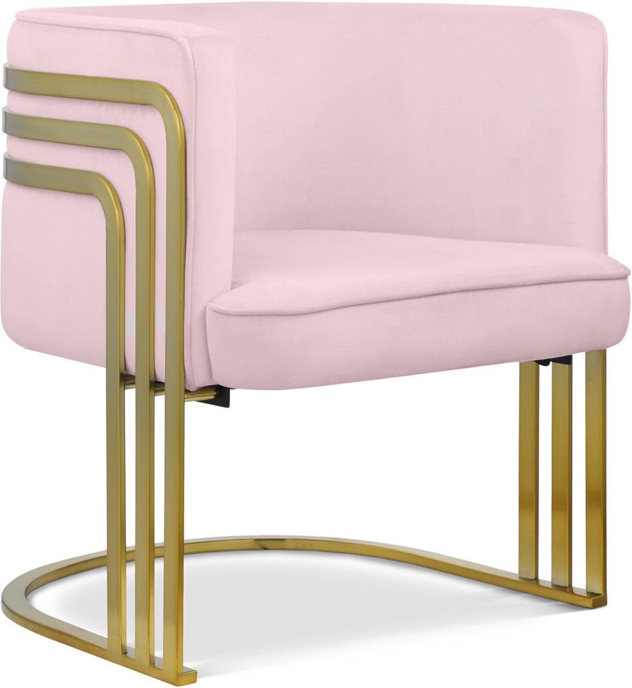Meridian Furniture - Rays Pink Velvet Accent Chair - 533Pink veiw 1