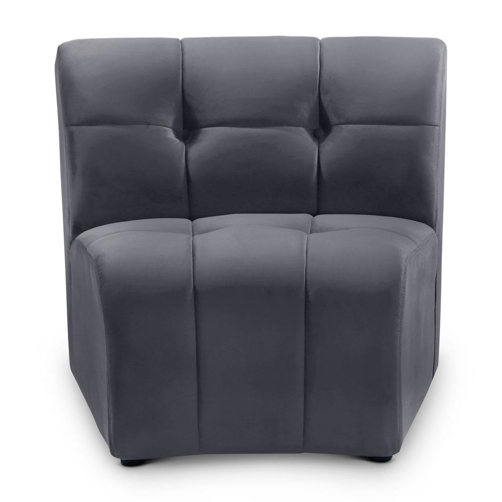 Meridian Furniture - Limitless Grey Velvet Modular Chair - 645Grey-C veiw 1