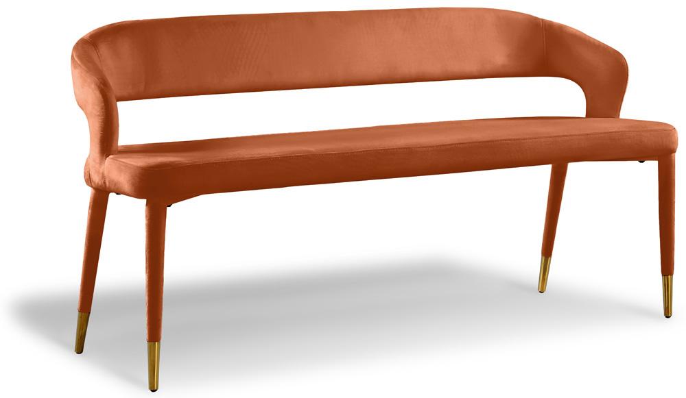Meridian Furniture - Destiny Cognac Velvet Bench - 582Cognac veiw 1