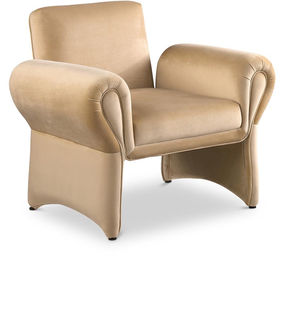 Meridian Furniture - Fleurette Camel Velvet Accent Chair - 409Camel veiw 1