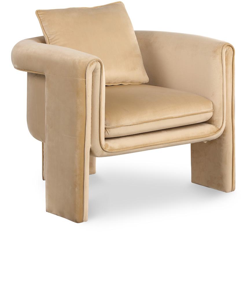 Meridian Furniture - Sloan Camel Velvet Accent Chair - 424Camel veiw 1