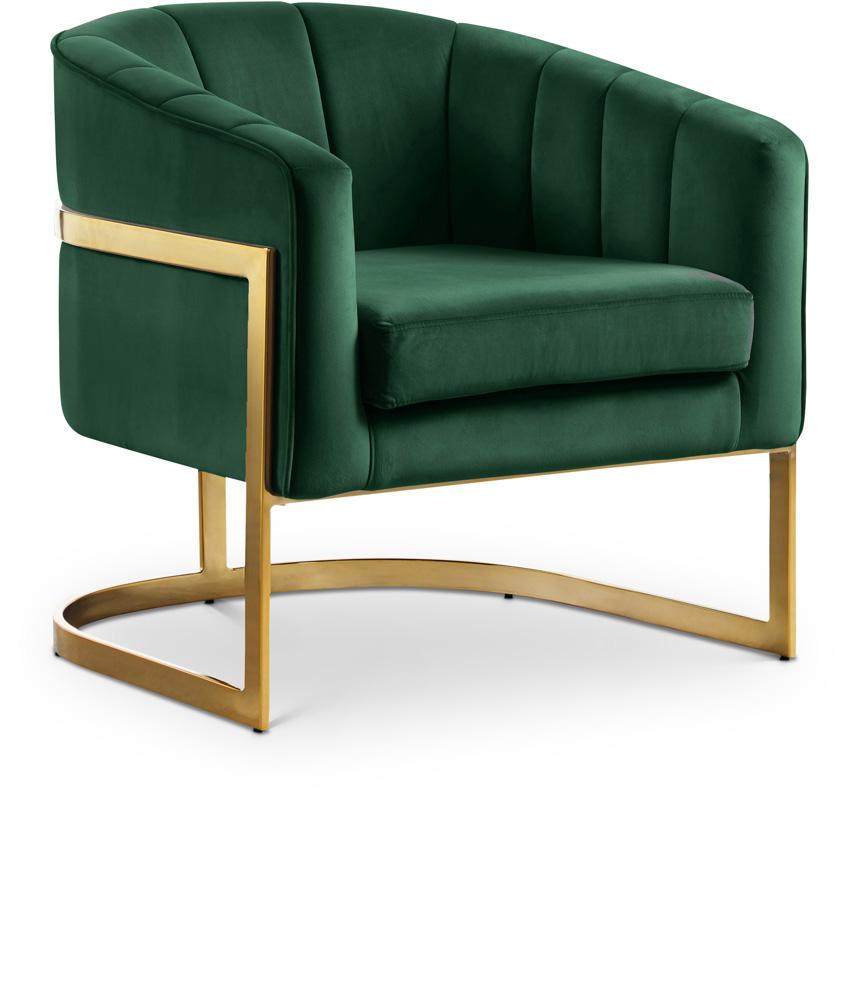 Meridian Furniture - Carter Green Velvet Accent Chair - 515Green veiw 1