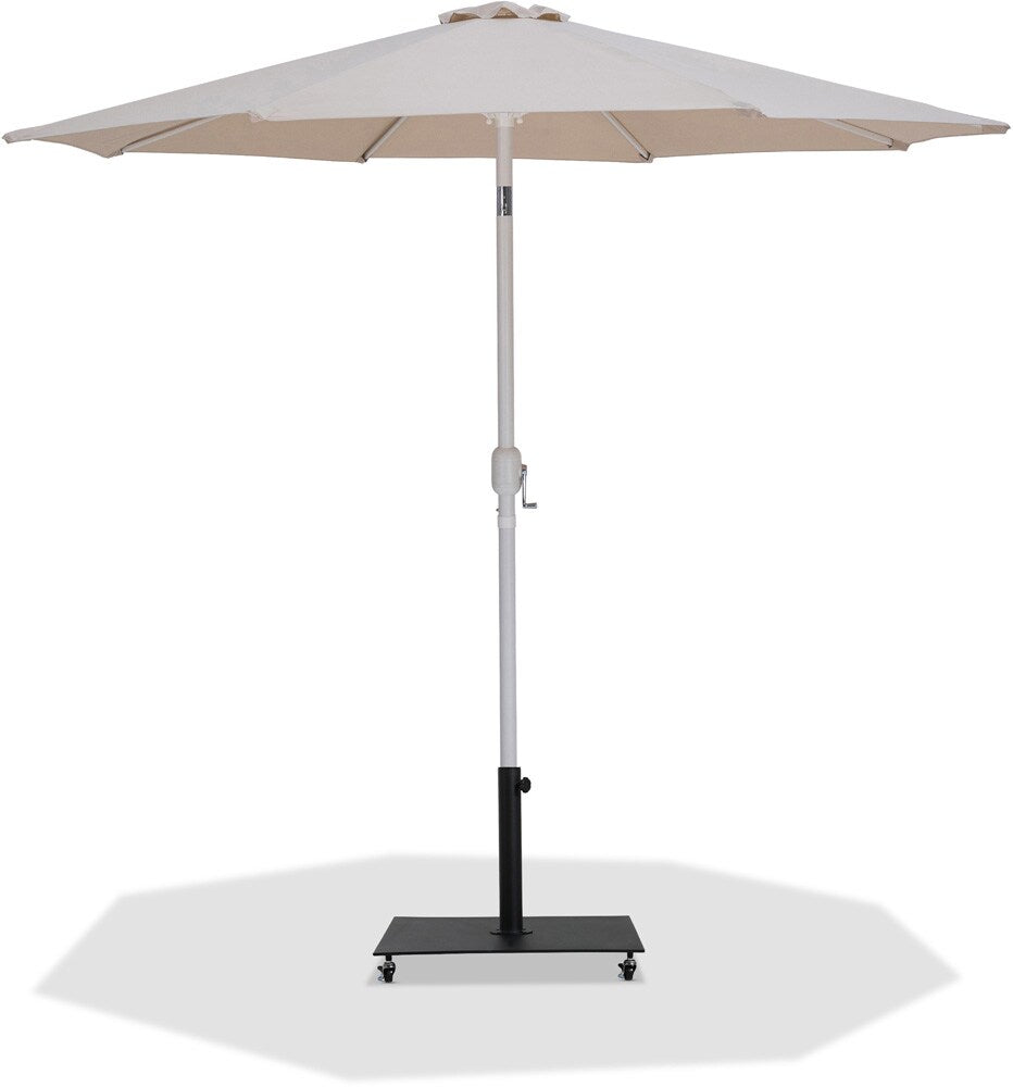 Meridian Furniture - Fiji Beige Fabric / Matte Black Aluminum Patio Umbrella with Base Sets - 55015Beige-AB veiw 1